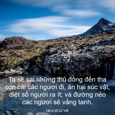 Picture 03 - Lê-vi 26:22 VIE - Ta sẽ sai những thú đồng đến tha con - Bible Verse Picture