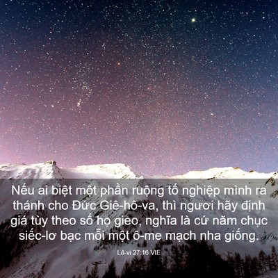 Picture 03 - Lê-vi 27:16 VIE - Nếu ai biệt một phần ruộng tổ - Bible Verse Picture