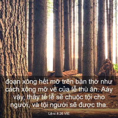 Picture 03 - Lê-vi 4:26 VIE - đoạn xông hết mỡ trên bàn thờ như - Bible Verse Picture