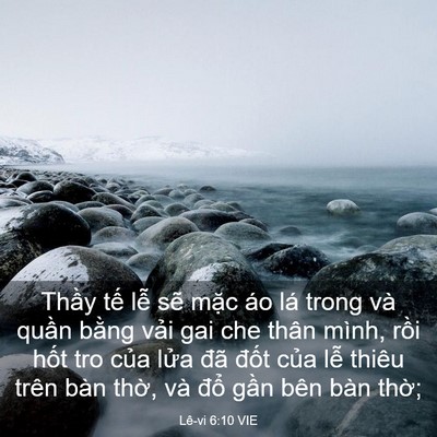 Picture 03 - Lê-vi 6:10 VIE - Thầy tế lễ sẽ mặc áo lá trong và - Bible Verse Picture