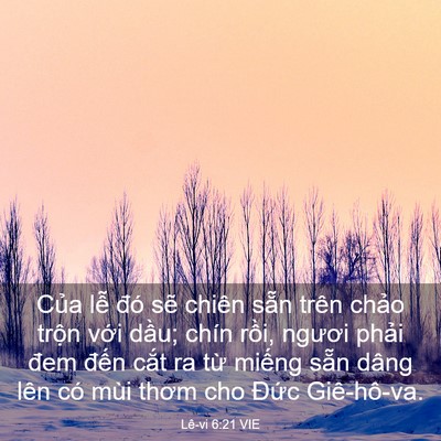 Picture 03 - Lê-vi 6:21 VIE - Của lễ đó sẽ chiên sẵn trên chảo - Bible Verse Picture