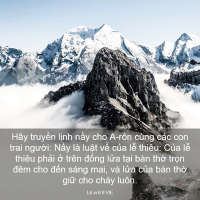 Picture 03 - Lê-vi 6:9 VIE - Hãy truyền lịnh nầy cho A-rôn cùng các - Bible Verse Picture