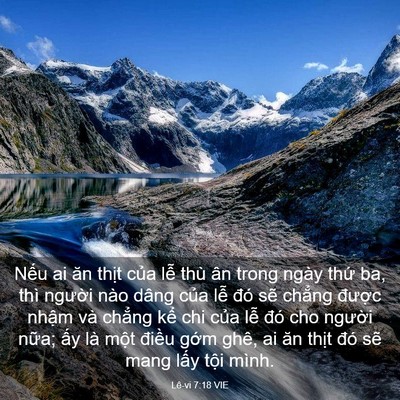 Picture 03 - Lê-vi 7:18 VIE - Nếu ai ăn thịt của lễ thù ân trong - Bible Verse Picture
