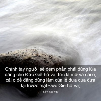 Picture 03 - Lê-vi 7:30 VIE - Chính tay người sẽ đem phần phải dùng - Bible Verse Picture