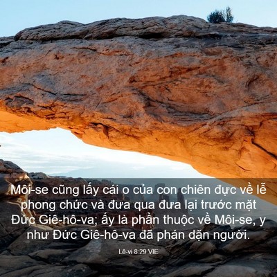 Picture 03 - Lê-vi 8:29 VIE - Môi-se cũng lấy cái o của con chiên - Bible Verse Picture