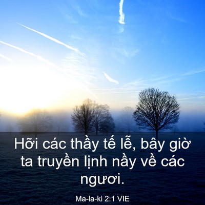 Picture 03 - Ma-la-ki 2:1 VIE - Hỡi các thầy tế lễ, bây giờ ta - Bible Verse Picture