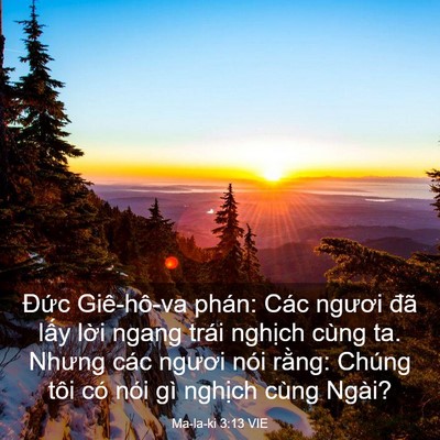 Picture 03 - Ma-la-ki 3:13 VIE - Đức Giê-hô-va phán: Các ngươi đã lấy - Bible Verse Picture