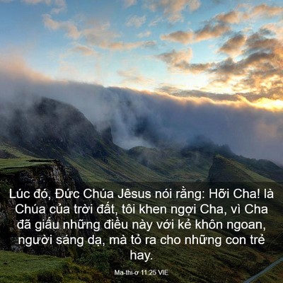 Picture 03 - Ma-thi-ơ 11:25 VIE - Lúc đó, Đức Chúa Jêsus nói rằng: Hỡi - Bible Verse Picture