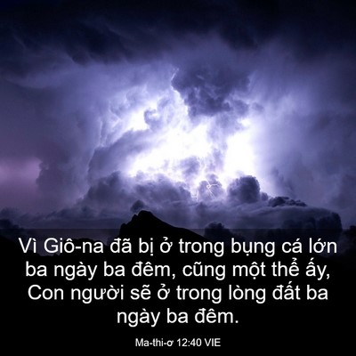 Picture 03 - Ma-thi-ơ 12:40 VIE - Vì Giô-na đã bị ở trong bụng cá lớn - Bible Verse Picture