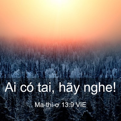 Picture 03 - Ma-thi-ơ 13:9 VIE - Ai có tai, hãy - Bible Verse Picture