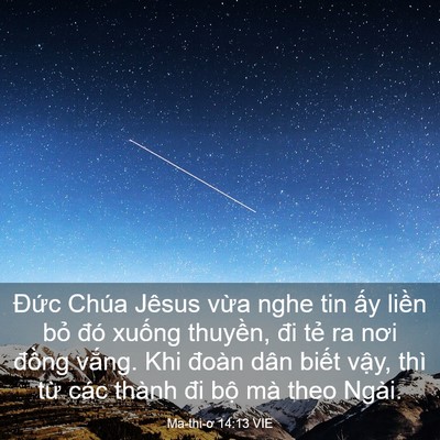 Picture 03 - Ma-thi-ơ 14:13 VIE - Đức Chúa Jêsus vừa nghe tin ấy liền - Bible Verse Picture