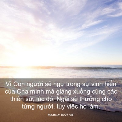 Picture 03 - Ma-thi-ơ 16:27 VIE - Vì Con người sẽ ngự trong sự vinh - Bible Verse Picture