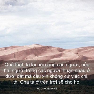 Picture 03 - Ma-thi-ơ 18:19 VIE - Quả thật, ta lại nói cùng các ngươi, - Bible Verse Picture