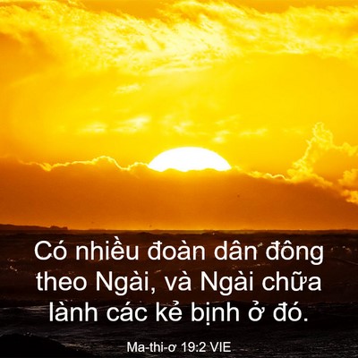 Picture 03 - Ma-thi-ơ 19:2 VIE - Có nhiều đoàn dân đông theo Ngài, và - Bible Verse Picture