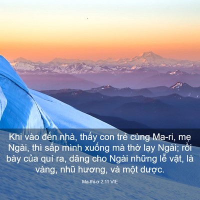 Picture 03 - Ma-thi-ơ 2:11 VIE - Khi vào đến nhà, thấy con trẻ cùng - Bible Verse Picture