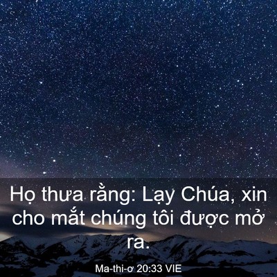 Picture 03 - Ma-thi-ơ 20:33 VIE - Họ thưa rằng: Lạy Chúa, xin cho mắt - Bible Verse Picture