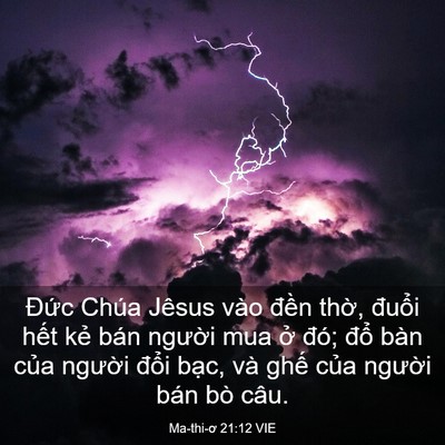 Picture 03 - Ma-thi-ơ 21:12 VIE - Đức Chúa Jêsus vào đền thờ, đuổi - Bible Verse Picture