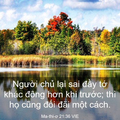 Picture 03 - Ma-thi-ơ 21:36 VIE - Người chủ lại sai đầy tớ khác đông - Bible Verse Picture