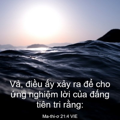 Picture 03 - Ma-thi-ơ 21:4 VIE - Vả, điều ấy xảy ra để cho ứng - Bible Verse Picture