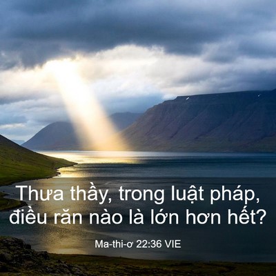 Picture 03 - Ma-thi-ơ 22:36 VIE - Thưa thầy, trong luật pháp, điều răn - Bible Verse Picture