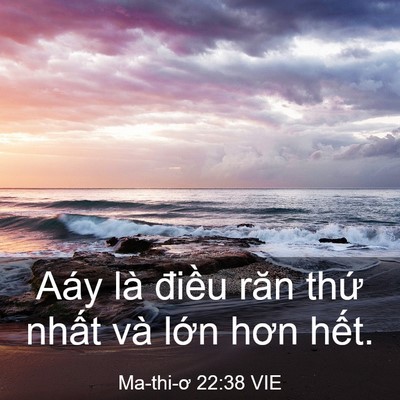 Picture 03 - Ma-thi-ơ 22:38 VIE - Aáy là điều răn thứ nhất và lớn hơn - Bible Verse Picture