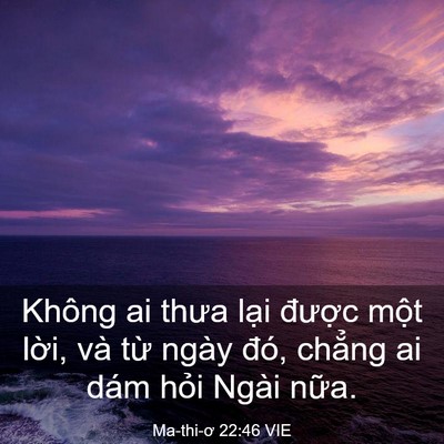 Picture 03 - Ma-thi-ơ 22:46 VIE - Không ai thưa lại được một lời, và - Bible Verse Picture