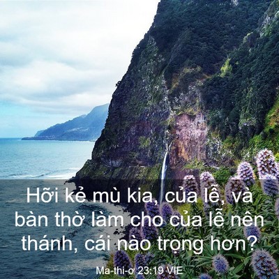 Picture 03 - Ma-thi-ơ 23:19 VIE - Hỡi kẻ mù kia, của lễ, và bàn thờ - Bible Verse Picture