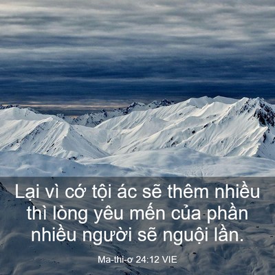 Picture 03 - Ma-thi-ơ 24:12 VIE - Lại vì cớ tội ác sẽ thêm nhiều thì - Bible Verse Picture