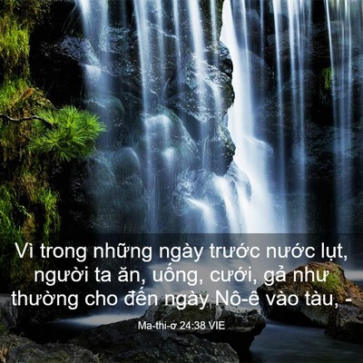 Picture 03 - Ma-thi-ơ 24:38 VIE - Vì trong những ngày trước nước lụt, - Bible Verse Picture