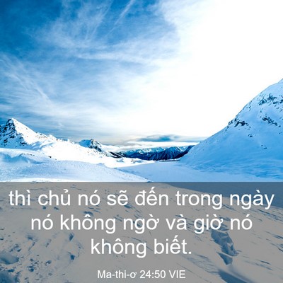 Picture 03 - Ma-thi-ơ 24:50 VIE - thì chủ nó sẽ đến trong ngày nó không - Bible Verse Picture