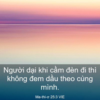 Picture 03 - Ma-thi-ơ 25:3 VIE - Người dại khi cầm đèn đi thì không - Bible Verse Picture
