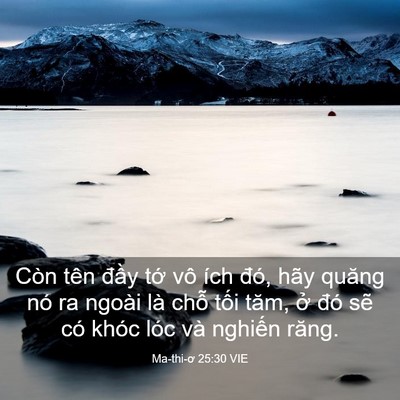 Picture 03 - Ma-thi-ơ 25:30 VIE - Còn tên đầy tớ vô ích đó, hãy quăng - Bible Verse Picture