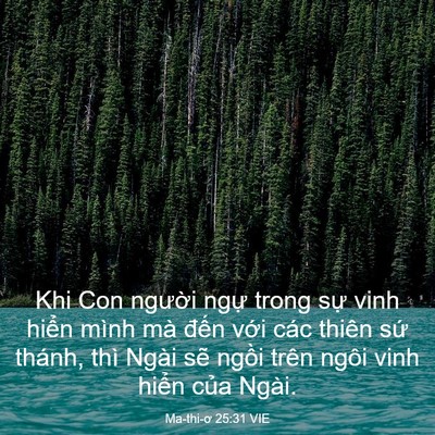 Picture 03 - Ma-thi-ơ 25:31 VIE - Khi Con người ngự trong sự vinh hiển - Bible Verse Picture