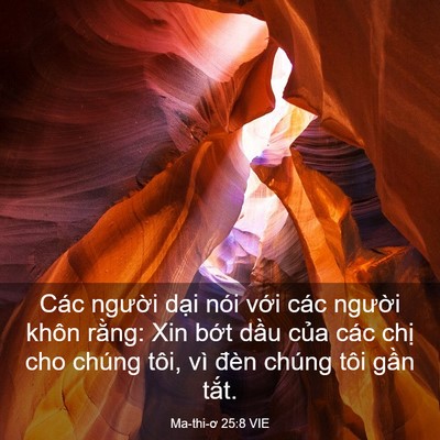 Picture 03 - Ma-thi-ơ 25:8 VIE - Các người dại nói với các người - Bible Verse Picture