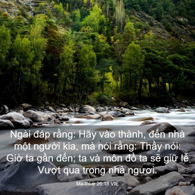 Picture 03 - Ma-thi-ơ 26:18 VIE - Ngài đáp rằng: Hãy vào thành, đến nhà - Bible Verse Picture