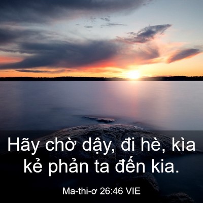 Picture 03 - Ma-thi-ơ 26:46 VIE - Hãy chờ dậy, đi hè, kìa kẻ phản ta - Bible Verse Picture