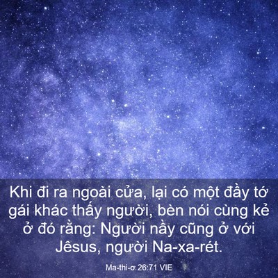 Picture 03 - Ma-thi-ơ 26:71 VIE - Khi đi ra ngoài cửa, lại có một đầy - Bible Verse Picture