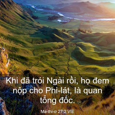 Picture 03 - Ma-thi-ơ 27:2 VIE - Khi đã trói Ngài rồi, họ đem nộp cho - Bible Verse Picture