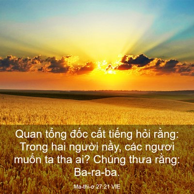 Picture 03 - Ma-thi-ơ 27:21 VIE - Quan tổng đốc cất tiếng hỏi rằng: - Bible Verse Picture