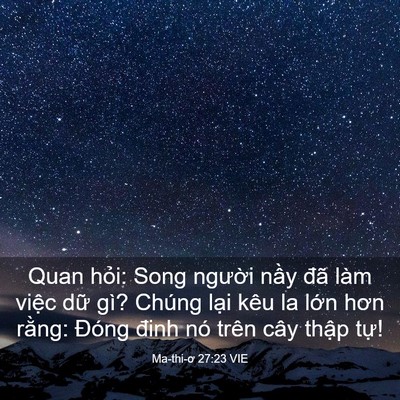 Picture 03 - Ma-thi-ơ 27:23 VIE - Quan hỏi: Song người nầy đã làm việc - Bible Verse Picture