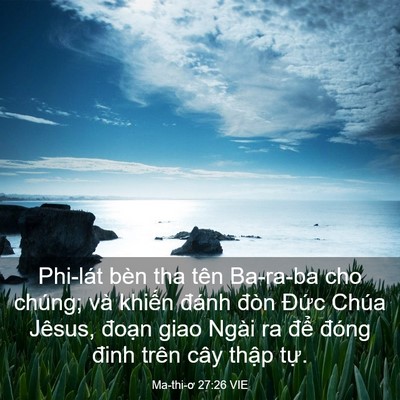 Picture 03 - Ma-thi-ơ 27:26 VIE - Phi-lát bèn tha tên Ba-ra-ba cho chúng; và - Bible Verse Picture