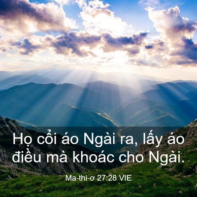 Picture 03 - Ma-thi-ơ 27:28 VIE - Họ cổi áo Ngài ra, lấy áo điều mà - Bible Verse Picture