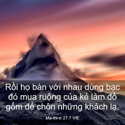 Picture 03 - Ma-thi-ơ 27:7 VIE - Rồi họ bàn với nhau dùng bạc đó mua - Bible Verse Picture