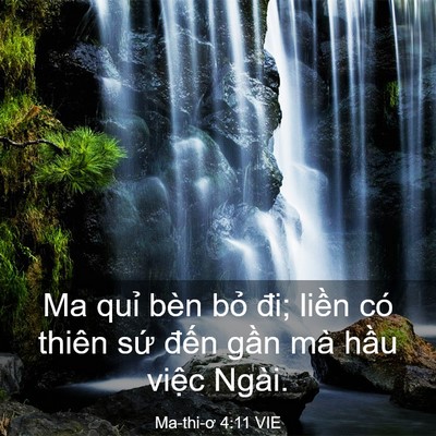 Picture 03 - Ma-thi-ơ 4:11 VIE - Ma quỉ bèn bỏ đi; liền có thiên sứ - Bible Verse Picture