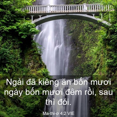 Picture 03 - Ma-thi-ơ 4:2 VIE - Ngài đã kiêng ăn bốn mươi ngày bốn - Bible Verse Picture