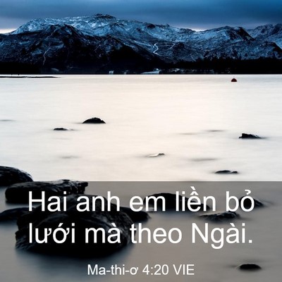Picture 03 - Ma-thi-ơ 4:20 VIE - Hai anh em liền bỏ lưới mà theo - Bible Verse Picture