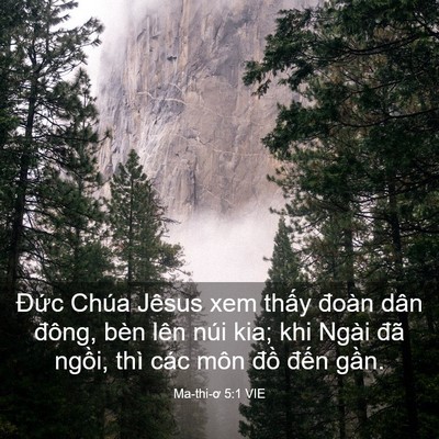 Picture 03 - Ma-thi-ơ 5:1 VIE - Đức Chúa Jêsus xem thấy đoàn dân - Bible Verse Picture
