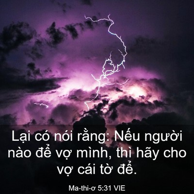 Picture 03 - Ma-thi-ơ 5:31 VIE - Lại có nói rằng: Nếu người nào để - Bible Verse Picture