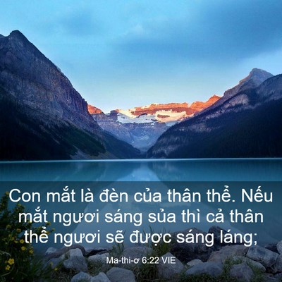 Picture 03 - Ma-thi-ơ 6:22 VIE - Con mắt là đèn của thân thể. Nếu - Bible Verse Picture