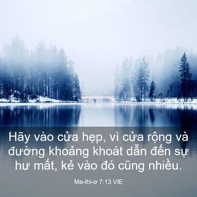 Picture 03 - Ma-thi-ơ 7:13 VIE - Hãy vào cửa hẹp, vì cửa rộng và - Bible Verse Picture